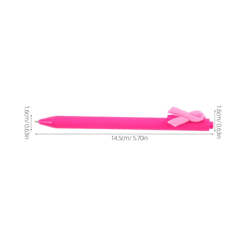 Pink Ribbon Ballpoint Pens 5 Pack Smooth Writing For Charity Fundraising - Image 3