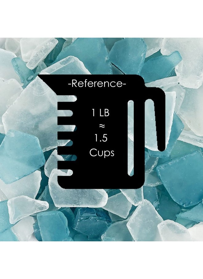 CYS EXCEL Sea Glass 32 Ounces Light Blue & Clear Mix Multiple Color Choices Crushed Glass Vase Filler Aquarium Nautical Décor For Art Crafts Flat Frosted Dyed Color Stone  - Image 3