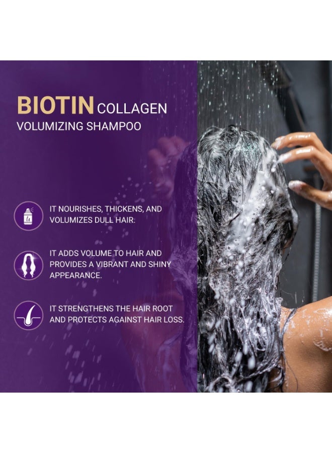 بيوكسين شامبو بيوكسين كولاجين بيوتين لتكثيف الشعر للشعر الخفيف والضعيف، 300 مل مع عبوة هدايا مجانية 100 مل - Image 4