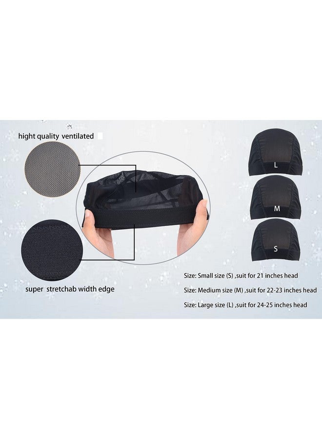 YTBYT 3 Pcs Mesh Cap Wig Caps For Making Wig Stretchy Wig Cap With Wide Elastic Band (Black Mesh Cap M) - Image 5