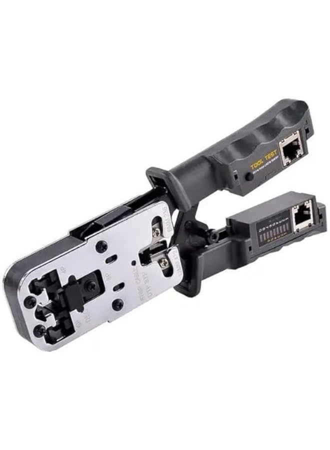 Terabyte Network Cable Crimper with LAN Tester for 4P 6P 8P Telephone Cable RJ45/RJ12/RJ11 Network Cable Pliers Ratchet Crimping Tool Modular Telecom Crimping Tool - Image 5