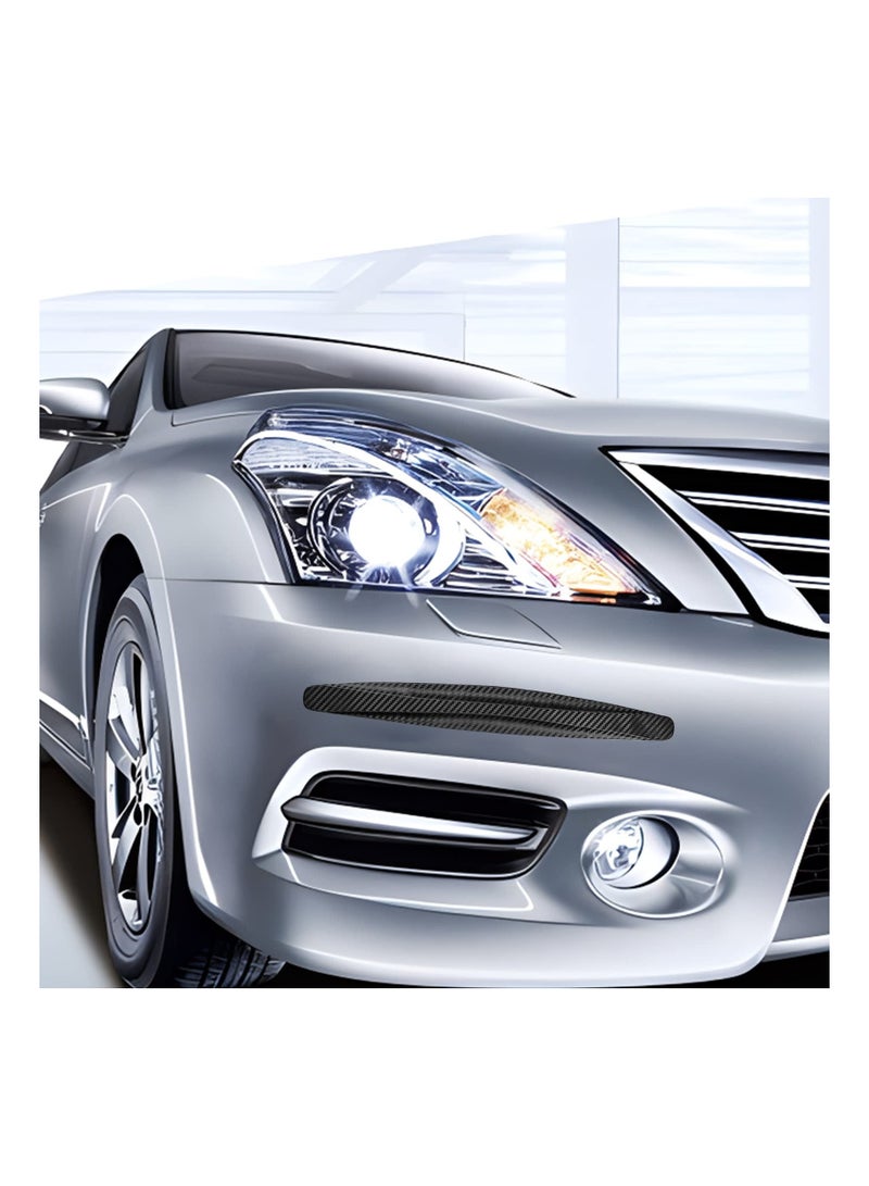 8Pcs Car Front Rear Bumper Protector Strip, Universal Carbon Fiber Textured Rubber Bumper Protector Strip, Suitable for Cars, SUVs, Trucks Bumper Protection Trim (Black) - Image 3