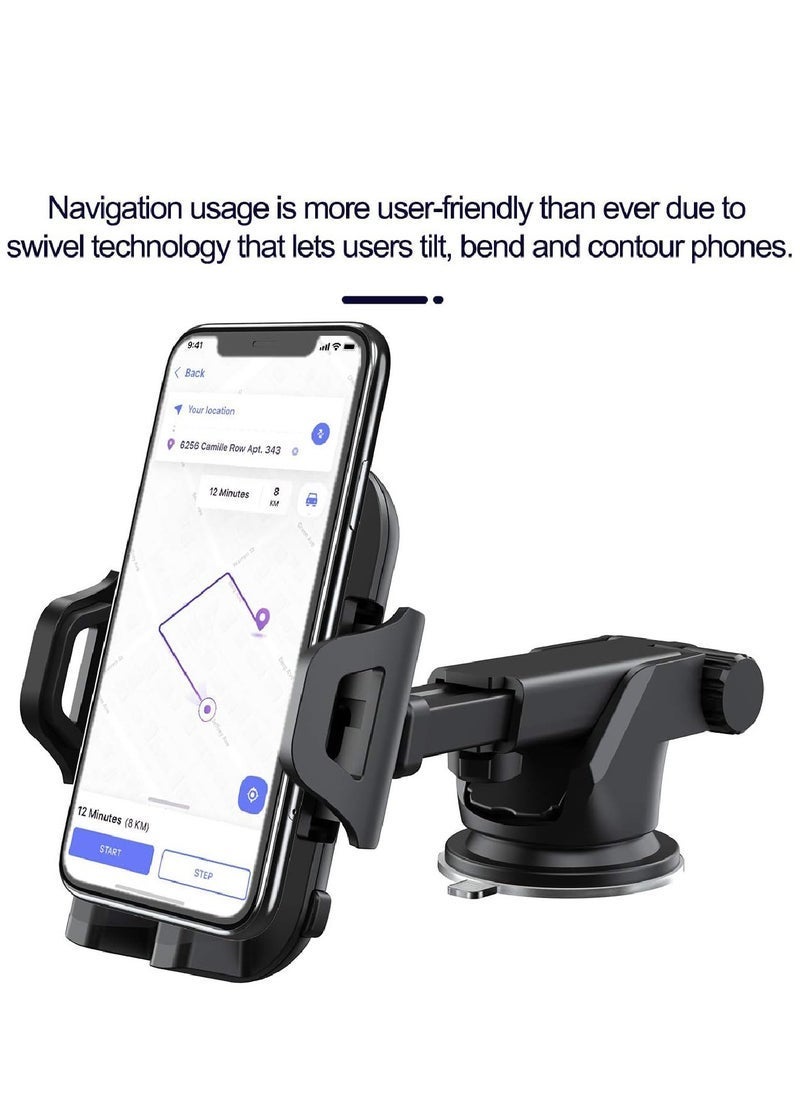 ELTRAZONE - Suction Cup 360° Rotating Universal Car Holder Mount for Smartphone – Adjustable Windshield & Dashboard Mount, Secure Grip, Easy Access for GPS and Calls, ET-EH59 - Image 1