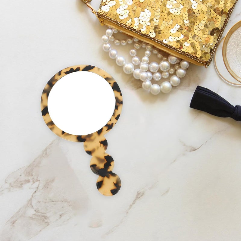 Portable Handheld Vintage Small Round Hand Mirror with Handle 14.2cm Compact Makeup Mirror for Women Travel Use - Image 5