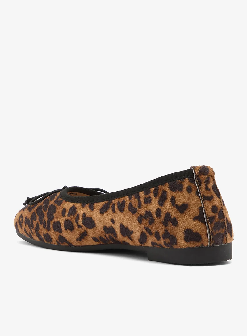 Ginger Classic Leopard Print Suede Ballet Flats