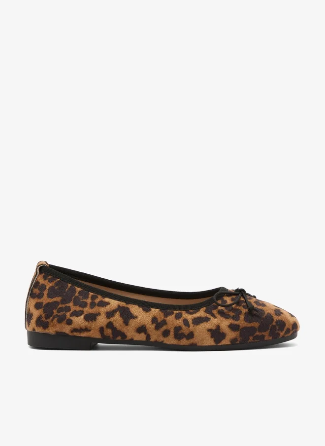 Ginger Classic Leopard Print Suede Ballet Flats