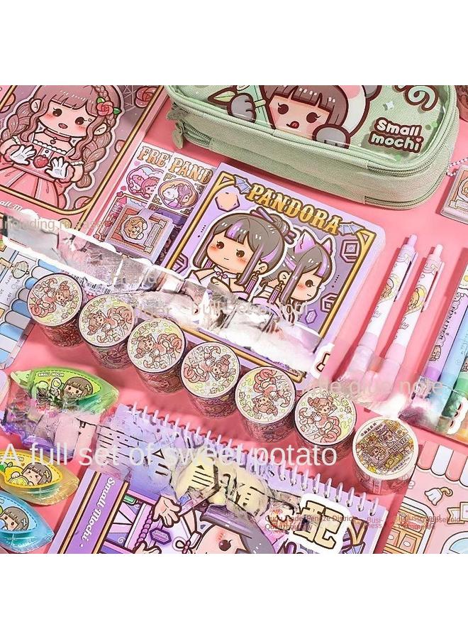 Bluejw Small Potato Hand Account Suit Gift Box Hand Account Book Girl Cute Hand Account Book Girl Children Tape Girl Milk Refueling - Image 3