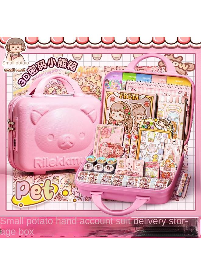 Bluejw Small Potato Hand Account Suit Gift Box Hand Account Book Girl Cute Hand Account Book Girl Children Tape Girl Milk Refueling - Image 2