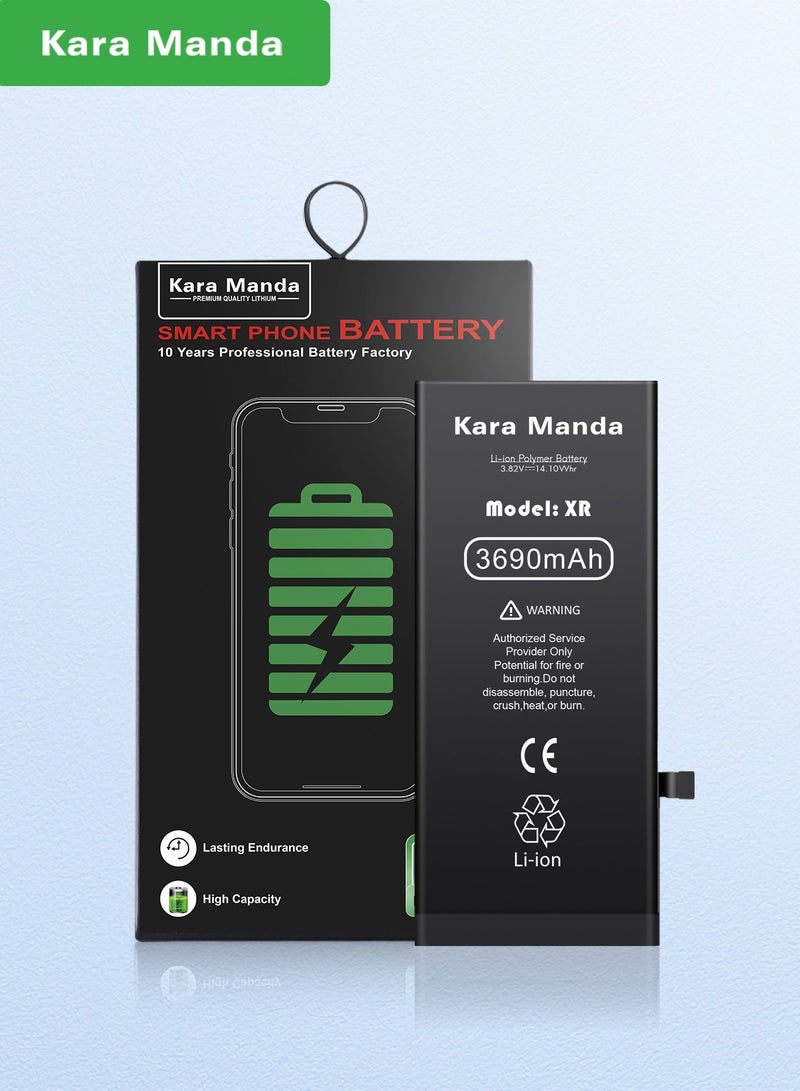 Kara Manda Replacenent  battery for iphone XR 3690 mah high -capacity Super Capacity 0-cycle brand new battery with long-lasting performance Free installation kit included - Image 1