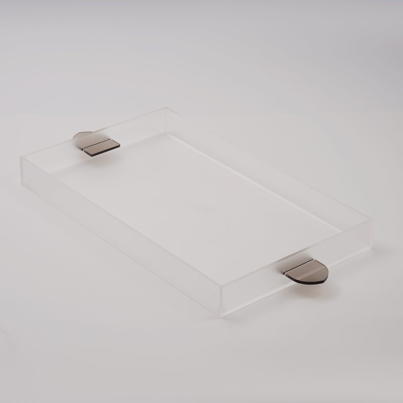 Dallaty Qurtuba Collection Dallaty Acrylic Tray Brown Handle, 59.5*30*5 cm - Image 1