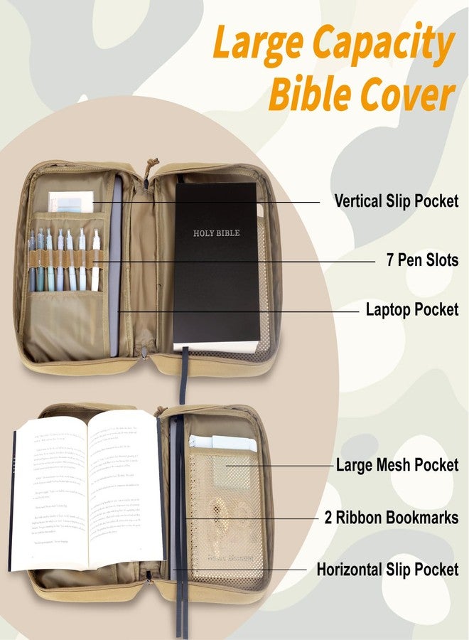 ATRIPACK Tactical Bible Cover For Men,Large Bible Case With Shoulder Strap,Water-Resistant Book cover With Handle,Multi-Functional Carrying Bible Holder Bag For Church,Study,Spiritual - Image 3