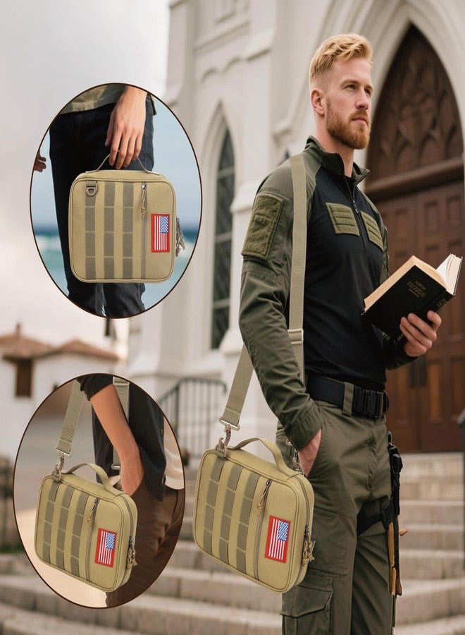 ATRIPACK Tactical Bible Cover For Men,Large Bible Case With Shoulder Strap,Water-Resistant Book cover With Handle,Multi-Functional Carrying Bible Holder Bag For Church,Study,Spiritual - Image 2