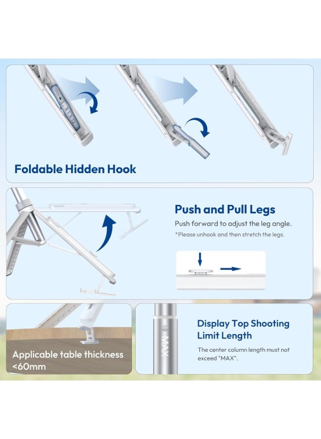 ULANZI TT88 Magnetic Tripod for iPhone, 57" Extendable Selfie Stick with Remote, 2-in-1 Phone Clip & Dual Cold Shoe Mounts-Lightweight Phone Tripod Stand for Vlogging, Travel, Video Recording - Image 2