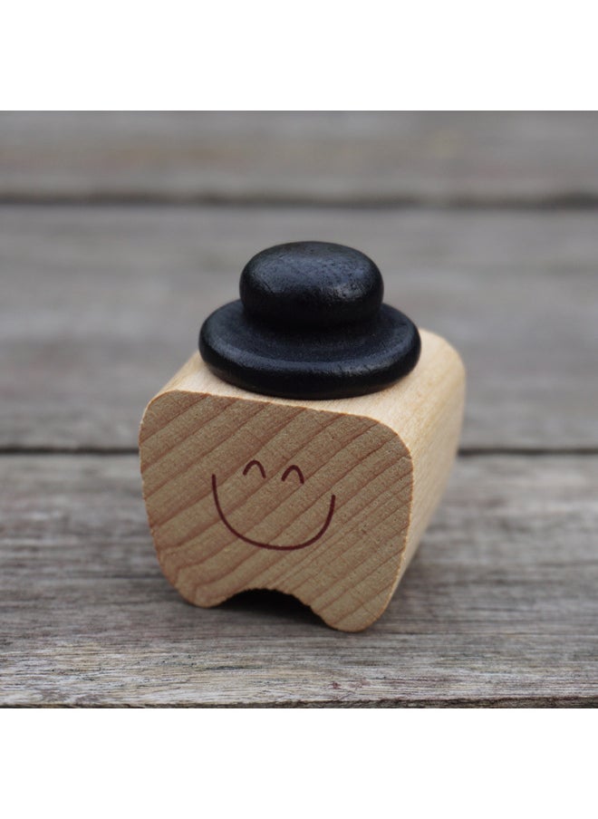 Generic Children's Teeth Box Solid Wood Teeth Storage Box Wooden Collection Box Memorial Box Stomatological Hospital Gift-Color:Black  - Image 1