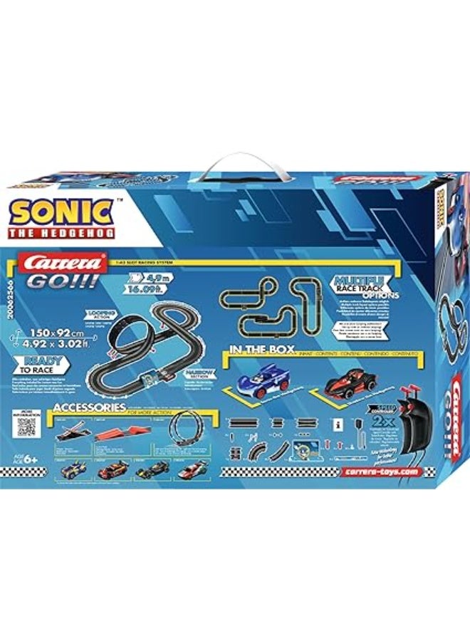 Carrera GO!!! Sonic the Hedgehog Slot Car Race Track Set – Model 20062566 | 1:43 Scale Electric Racing Game with 4.9m Track, Loop, Bottleneck & Turbo Control | Sonic vs Shadow 2 Player Race Set for Kids & Adults - Image 3