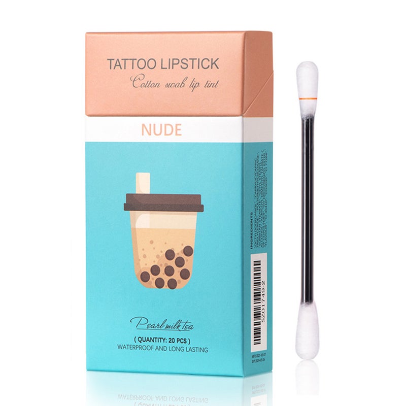 20Pcs/Box Tattoo Lipstick Cotton Swab Lip Tint Waterproof Long-lasting Non-stick Cup Portable Lips Makeup - Image 1
