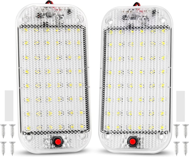 Thlevel LED Dome Light RV Interior Lighting 12v85v 800 Lumens Super Bright RV LED Ceiling Dome Light with ONOff Switch RV Lights Interior for CarRVTrailerTruckCamperBoat 2 pcs