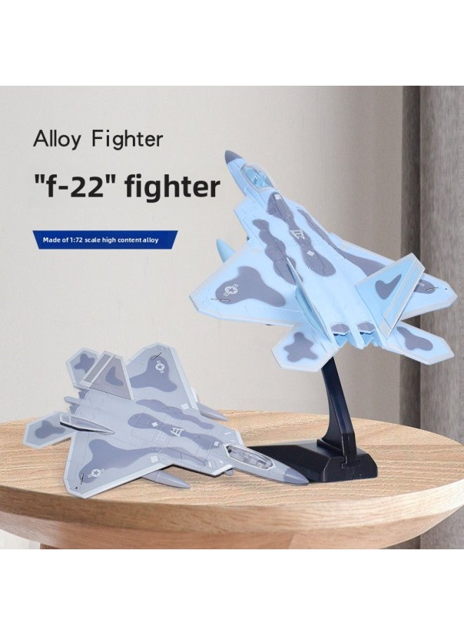 Generic - Wanshike F22 Raptor Fighter Model Aircraft Model Stealth Bomber Alloy Acousto-optic Belt Bracket Single Color Boxed-Color:Blue - Image 1