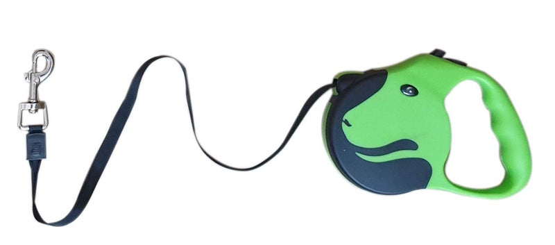 A+a Pets ' Retractable Leash, Tangle-Free for Small Dogs Cat Puppy with Anti-Slip Handle (5 metres, Green) - Image 1