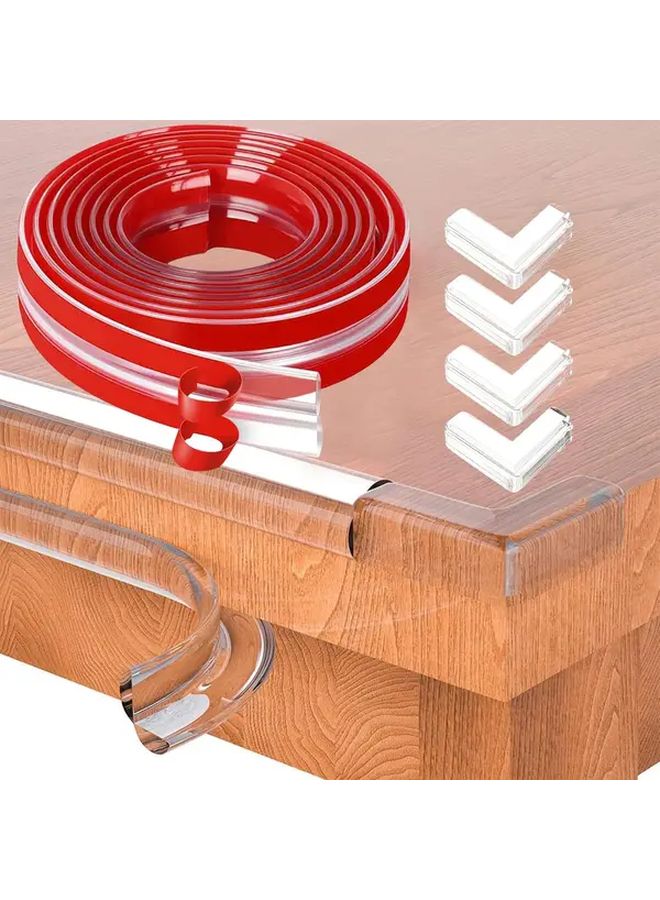 5pcs Anti Collision Table Edge Corner Protector Kit With 1 Roll Guard And Corner Protectors For Cabinets Tables Drawers Kitchen Safety Smooth Easy Install - Image 1