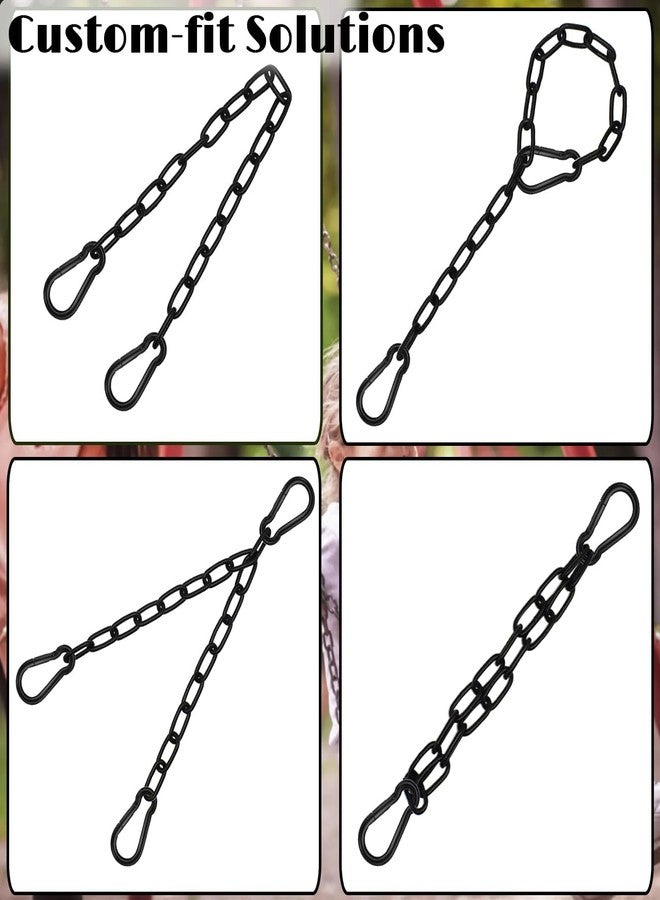 BFCAYQE 2Pcs 29" Swing Chain Kit - Heavy Duty Stainless Steel Chains with Carabiners for Hammock Chairs, Adjustable Porch Swings, Punching Bags - Black Coated Hanging Chain Extender Set - 660LB Load - Image 4