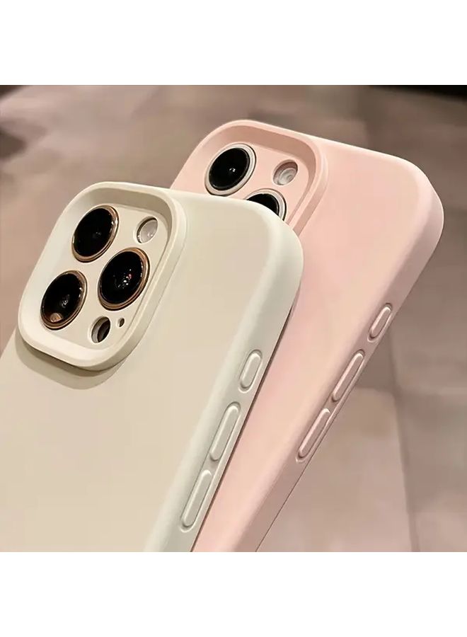 أغطية هاتف فاخرة غير لامعة ومقاومة للصدمات بتصميم بسيط، بلون وردي فاتح، متوافقة مع iPhone 12 Pro Max - Image 1