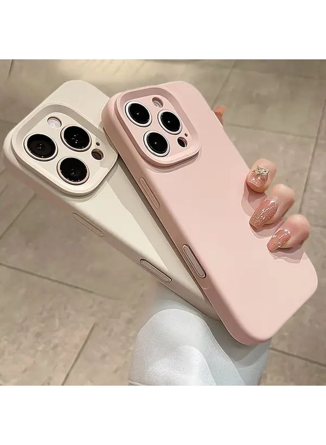 أغطية هاتف فاخرة غير لامعة ومقاومة للصدمات بتصميم بسيط، بلون وردي فاتح، متوافقة مع iPhone 12 Pro Max - Image 2