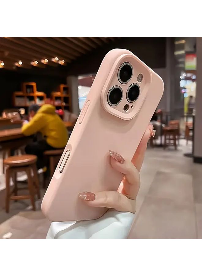 أغطية هاتف فاخرة غير لامعة ومقاومة للصدمات بتصميم بسيط، بلون وردي فاتح، متوافقة مع iPhone 12 Pro Max - Image 3