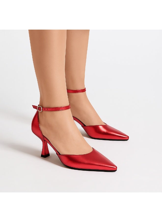 فيبراندا صندل بكعب أنيق مع رباط للكاحل C-59 - Image 1