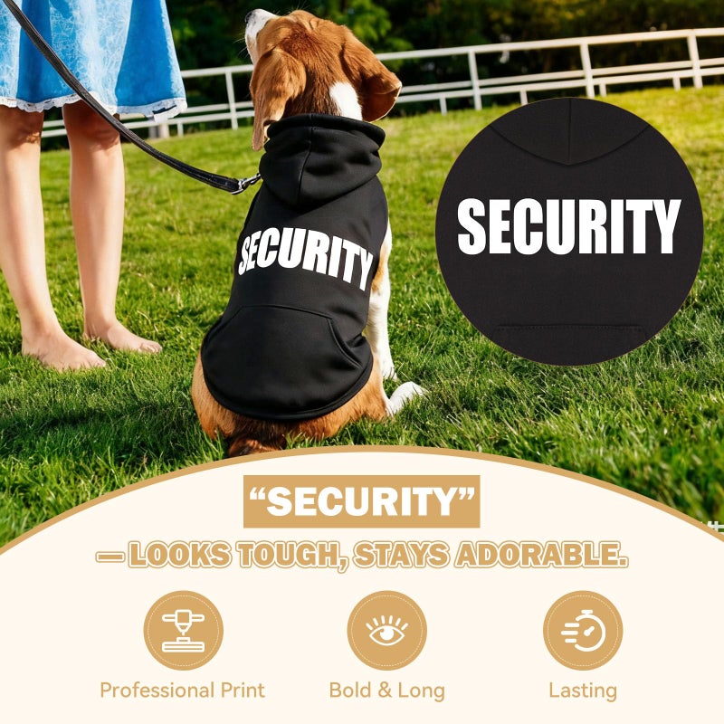 Waoduld 3XL Dog Sweaters for Large Dogs,Security Dog Hoodie,Warm Brushed Fleece Sweatshirt with Hood & Pocket,Leash Hole,Cozy Cold Weather Pet Clothes Sweater for Small,Medium,and Large Dogs,3XL - Image 3