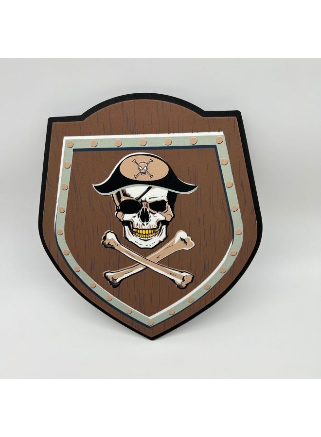 Spot Eva Toy Sword Shield Manufacturers Environmental Protection Standard Foam Children's Toy Manufacturers Simulation Model-Color:Pirate Shield W030  - Image 1