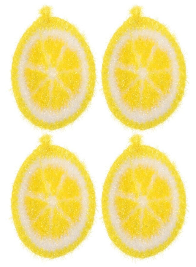 minkissy 4Pcs Lemon Kitchen Dish Cloths, Super Absorbent Washing Cloths for Dishes, Hanging Microfiber Rags for Kitchen Cleaning & Decor - Image 1