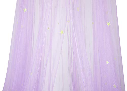 BCBYou Mosquito Net with Fluorescent Stars Glow in Dark for Baby, Kids, and Adults, for Covering Crib, Kid, Girls or Full Size Bed (Purple) - Image 4