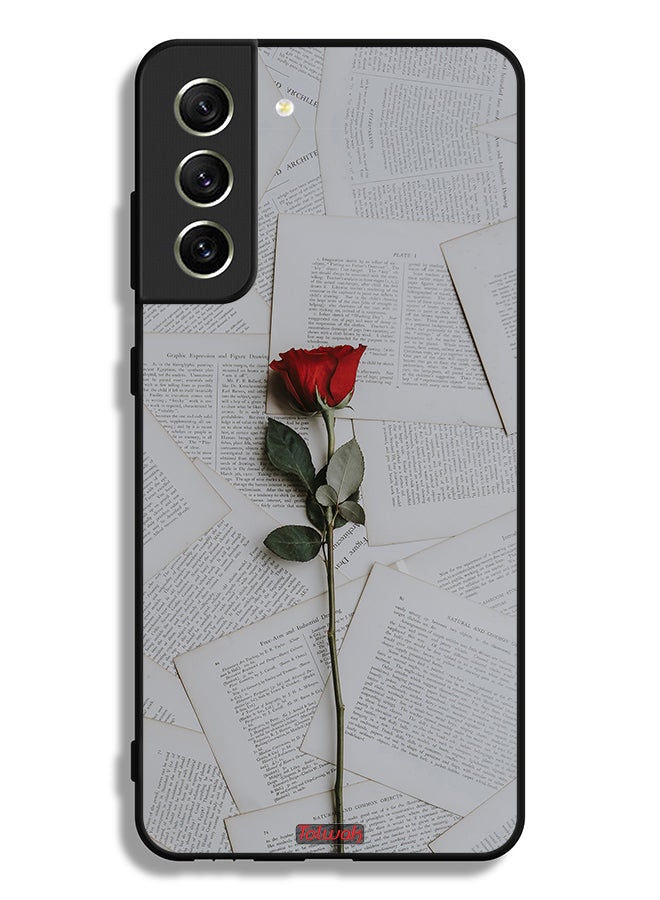 Tolwak Samsung Galaxy S21 FE 5G Protective Case Cover Rose On Papers - Image 3