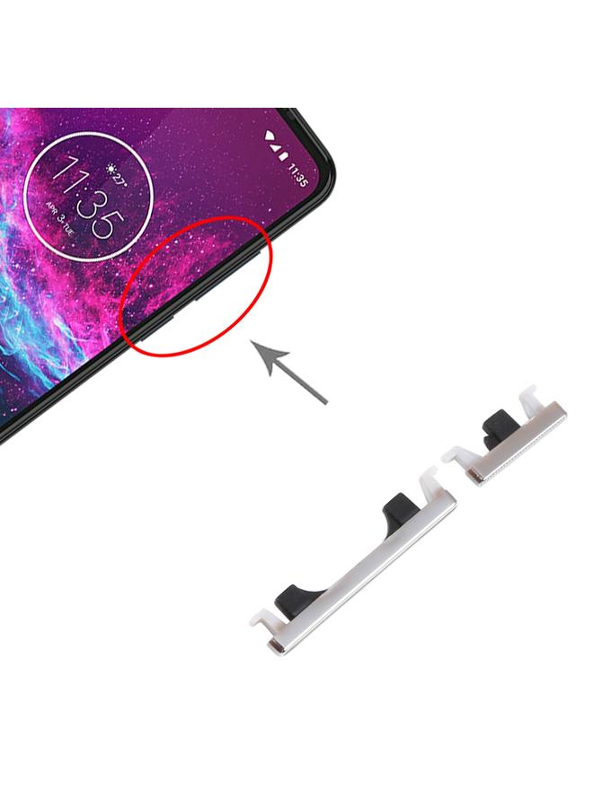 erorex Power Button and Volume Control Button for Motorola Moto One Action XT2013-1 XT2013-2 XT2013-4 (Silver) - Image 4