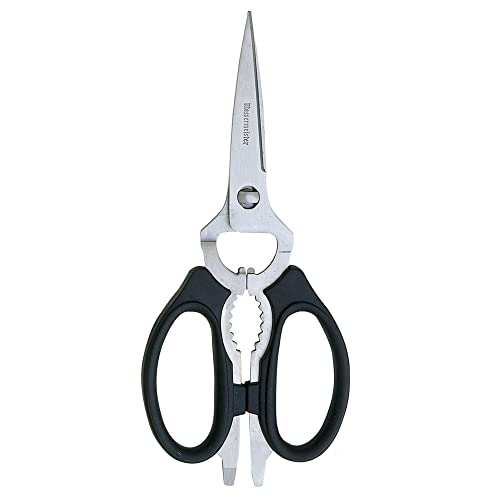 Messermeister 8-Inch Take-Apart Kitchen Scissors, Black - Includes Screwdriver, Nut Cracker, Jar Lid Opener/Gripper, Bottle Opener & Bone + Twig Cutter - Suitable for Lefties & Righties - Image 1