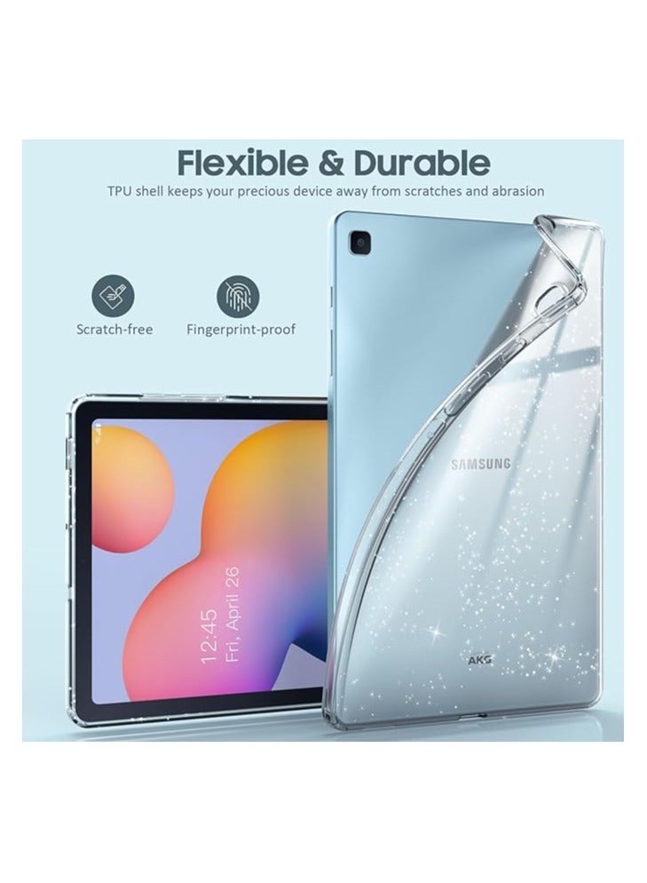 جراب شفاف لهاتف Samsung Galaxy Tab S6 Lite 2024/2022/2020، غطاء خلفي شفاف نحيف وخفيف الوزن من مادة TPU لجهاز Galaxy Tab S6 Lite اللوحي الجديد كليًا مقاس 10.4 بوصة، شفاف لامع  - Image 4