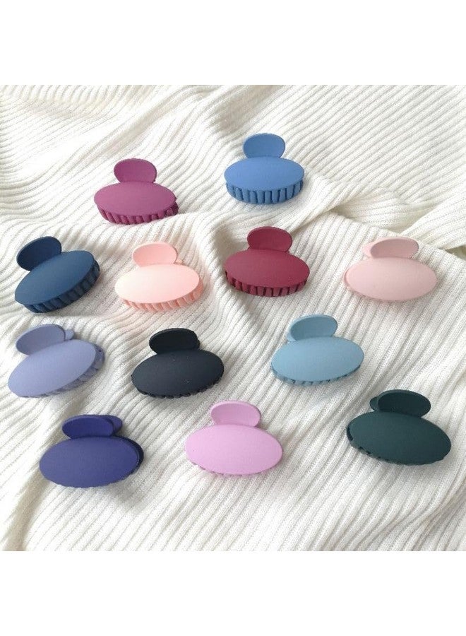Plenteous Hair Claw Clip - Matte Oval Small Hairpin for Half High Ponytail, Strong Grip Shark Clip, Stylish Headdress for Women, 2 Pc Multi-Color Set - Image 3