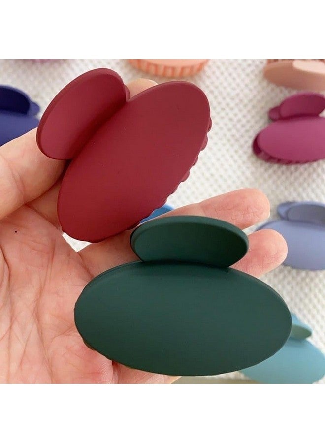 Plenteous Hair Claw Clip - Matte Oval Small Hairpin for Half High Ponytail, Strong Grip Shark Clip, Stylish Headdress for Women, 2 Pc Multi-Color Set - Image 4