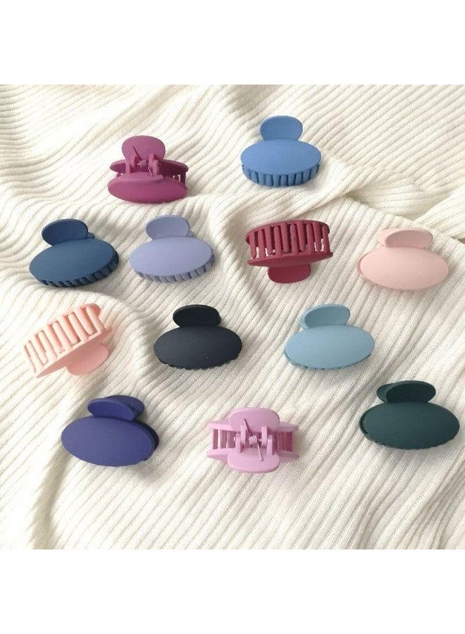 Plenteous Hair Claw Clip - Matte Oval Small Hairpin for Half High Ponytail, Strong Grip Shark Clip, Stylish Headdress for Women, 2 Pc Multi-Color Set - Image 5