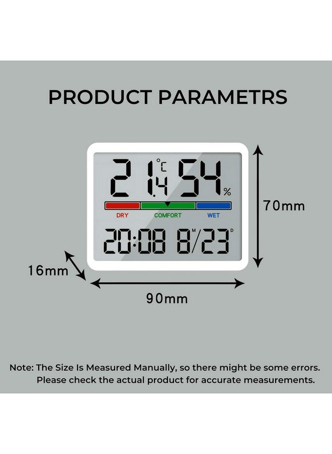 DeWire 3-in-1 Digital Hygrometer Thermometer Alarm Clock - Smart Room Monitor with Comfort Indicator, Date & Time Display, Multiple Mounting Options for Home, Office, kids Room - White - Image 3