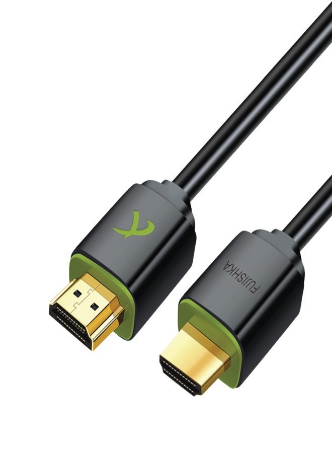 FUJISHKA HDMI 2.0 Cable – Ultra High Speed 8MM THICK | 60Hz | 1080P | HDR | HDCP | 3D | Premium Gold-Plated Connectors | Braided Durability | Compact Design for Laptops, Monitors, Office Setups & Gaming Displays - Image 1