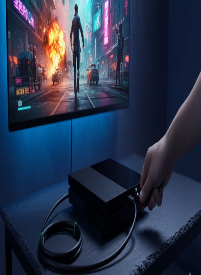 FUJISHKA HDMI 2.0 Cable – Ultra High Speed 8MM THICK | 60Hz | 1080P | HDR | HDCP | 3D | Premium Gold-Plated Connectors | Braided Durability | Compact Design for Laptops, Monitors, Office Setups & Gaming Displays - Image 4