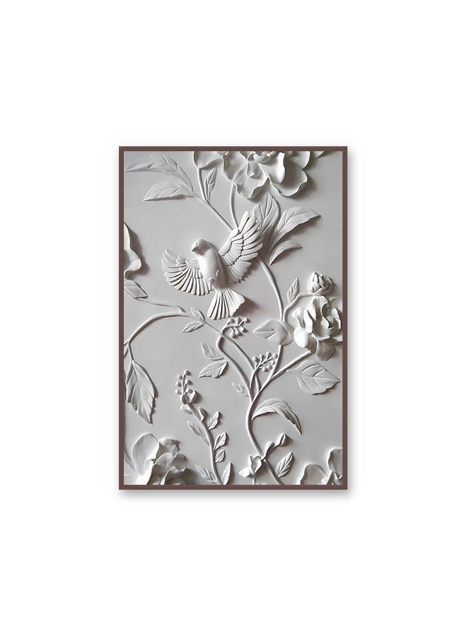 ماركتنا لوحة جدارية قماشية فنية لتزيين الحائط بتصميم تجريدي مع برواز بني مجوف مقاس 120x80سم قطعة واحدة - Image 2