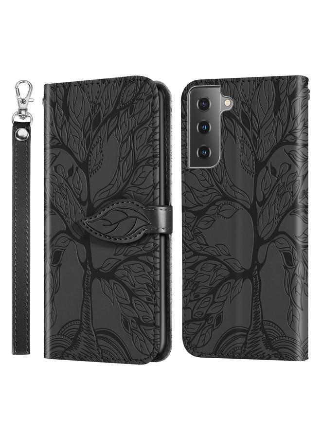 S-TOP Case For Samsung Galaxy S21+ 5G Life of Tree Embossing Pattern Horizontal Flip Leather Case with Holder & Card Slot & Wallet & Photo Frame & Lanyard - Image 1