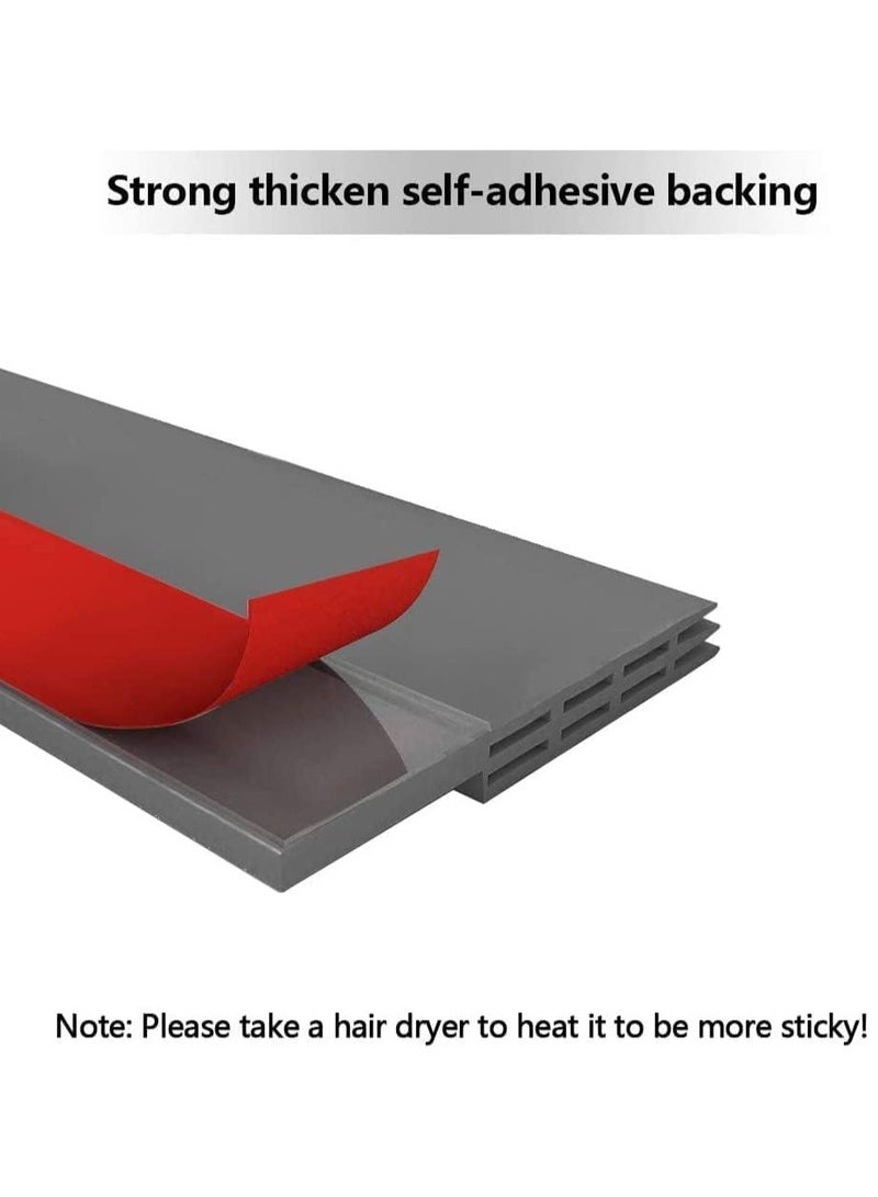مزاجك مسودة الباب سدادة الباب السفلية للأبواب الخارجية والداخلية مانع للحشرات والغبار والضوضاء وتجريد الطقس 2 عرض × 39 لتر رمادي - Image 4
