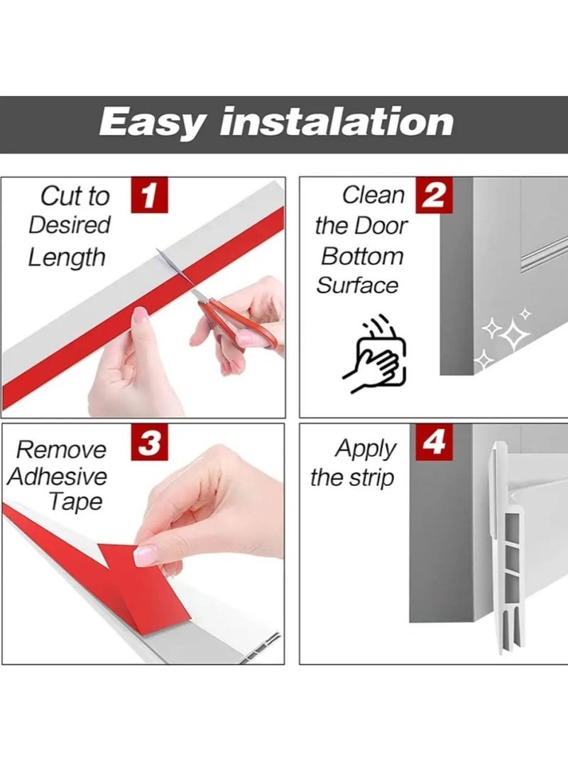 مزاجك مسودة الباب سدادة الباب السفلية للأبواب الخارجية والداخلية مانع للحشرات والغبار والضوضاء وتجريد الطقس 2 عرض × 39 لتر رمادي - Image 5