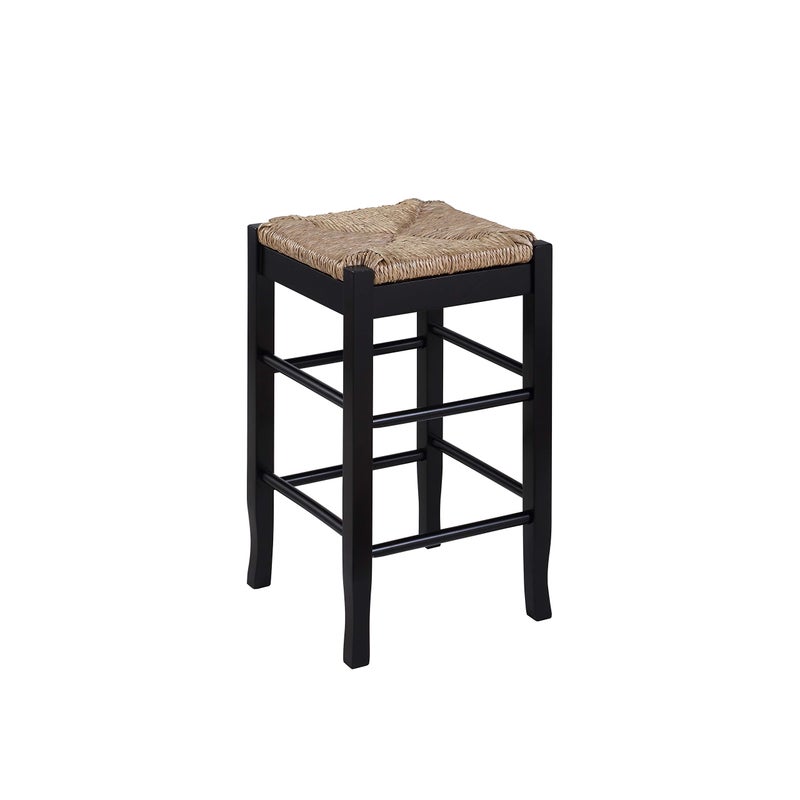 Boraam Square Rush Seat Counter Height Stool 24Inch Black
