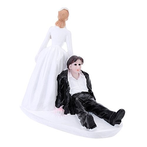 Anself Synthetic Resin Bride & Groom Wedding Cake Topper Romantic Wedding Party Decoration Adorable Figurine Craft Gift - Image 5