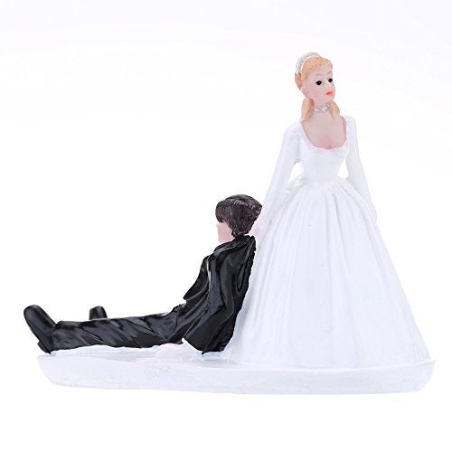 Anself Synthetic Resin Bride & Groom Wedding Cake Topper Romantic Wedding Party Decoration Adorable Figurine Craft Gift - Image 2